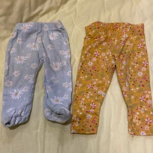 3/$20.  2 Pairs Infant girl 3-6 Month Floral Print Pants